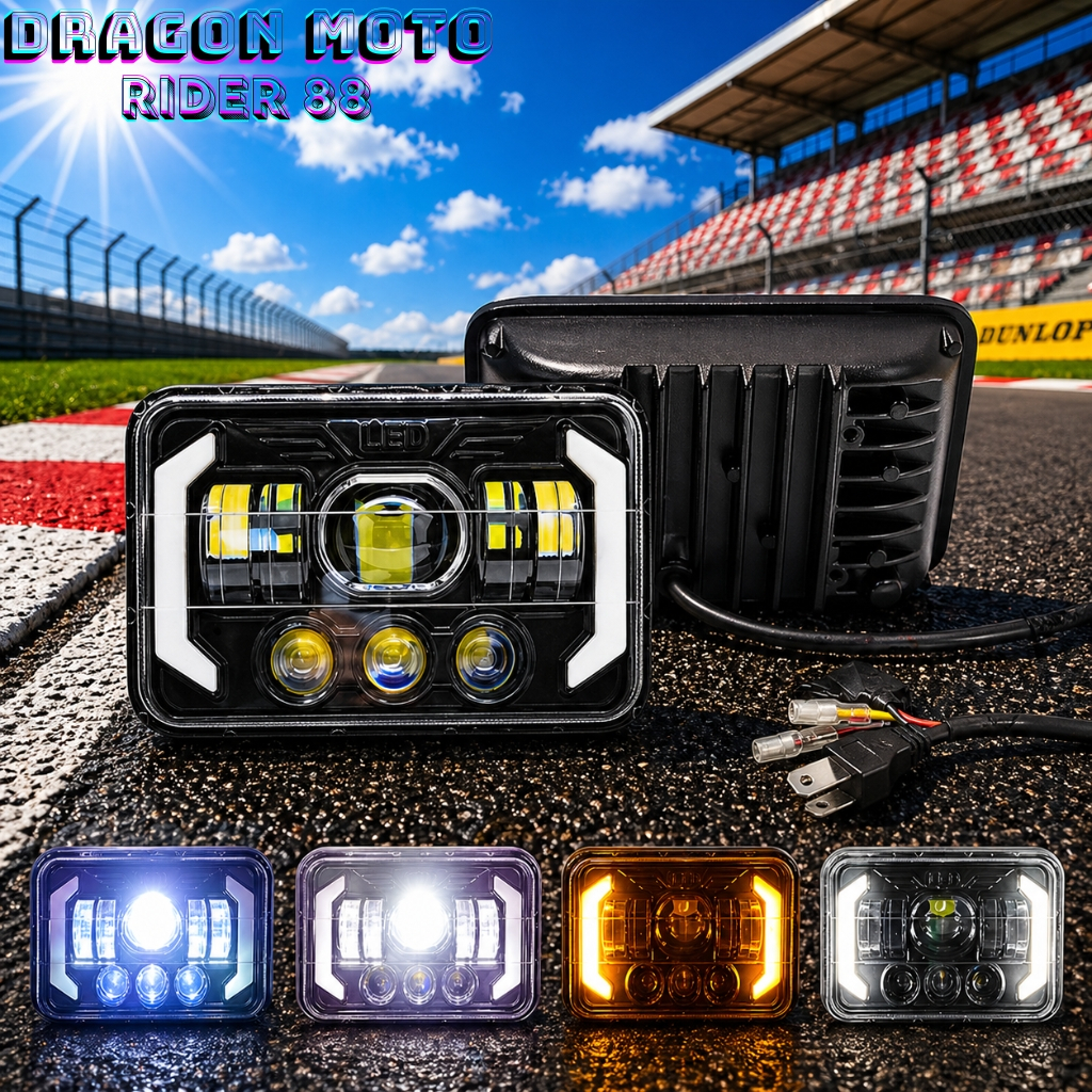 Lampu LED Kotak GTF100 Headlamp Motor Mobil 12V Terang Putih Kuning DRL Sein Waterproof