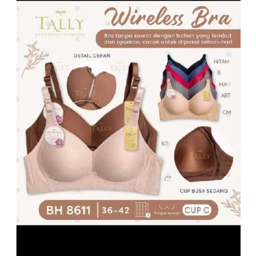 TALLY Bra 8611 Wireless Bra Tanpa Kawat CUP C Kait 3
