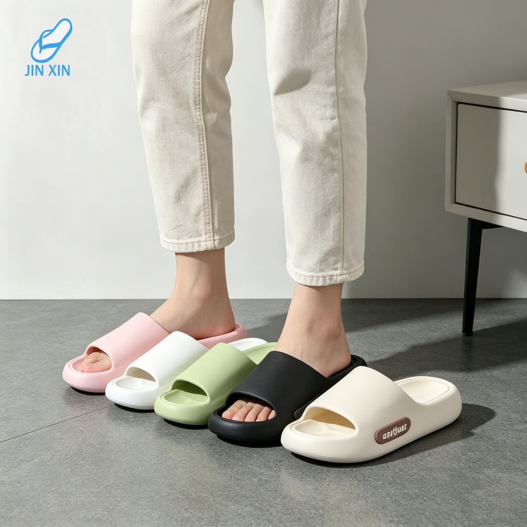 Sandal Dewasa Sol Tebal Bantal Lembut Anti Licin, Sandal Rumah Harian Gaya Korea Kekinian Musim Pana