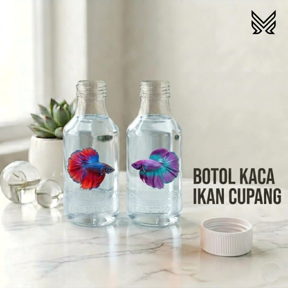 Botol Ikan Cupang 140ml Tutup Ulir Kaca Polos Uc C1000