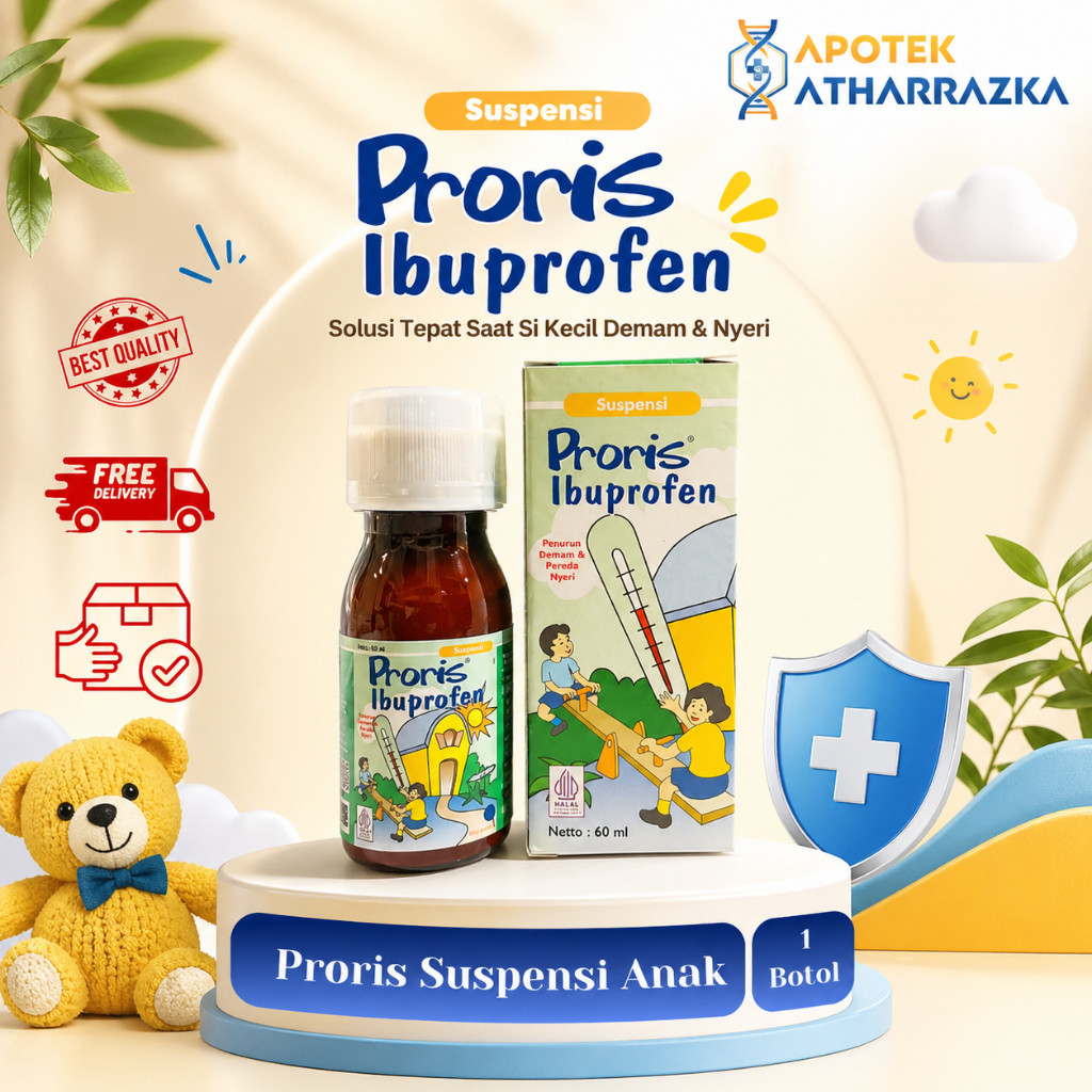 Proris Sirup 60 ml - Obat Demam Nyeri, Efektif untuk Anak & Dewasa