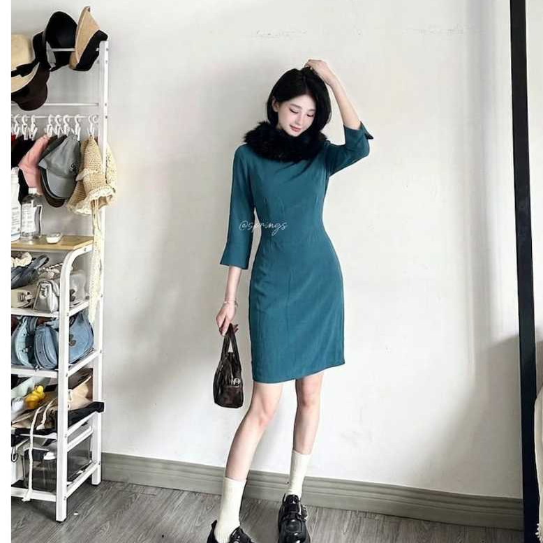 Dress Branded Wanita Satin Silk Elegan Casual