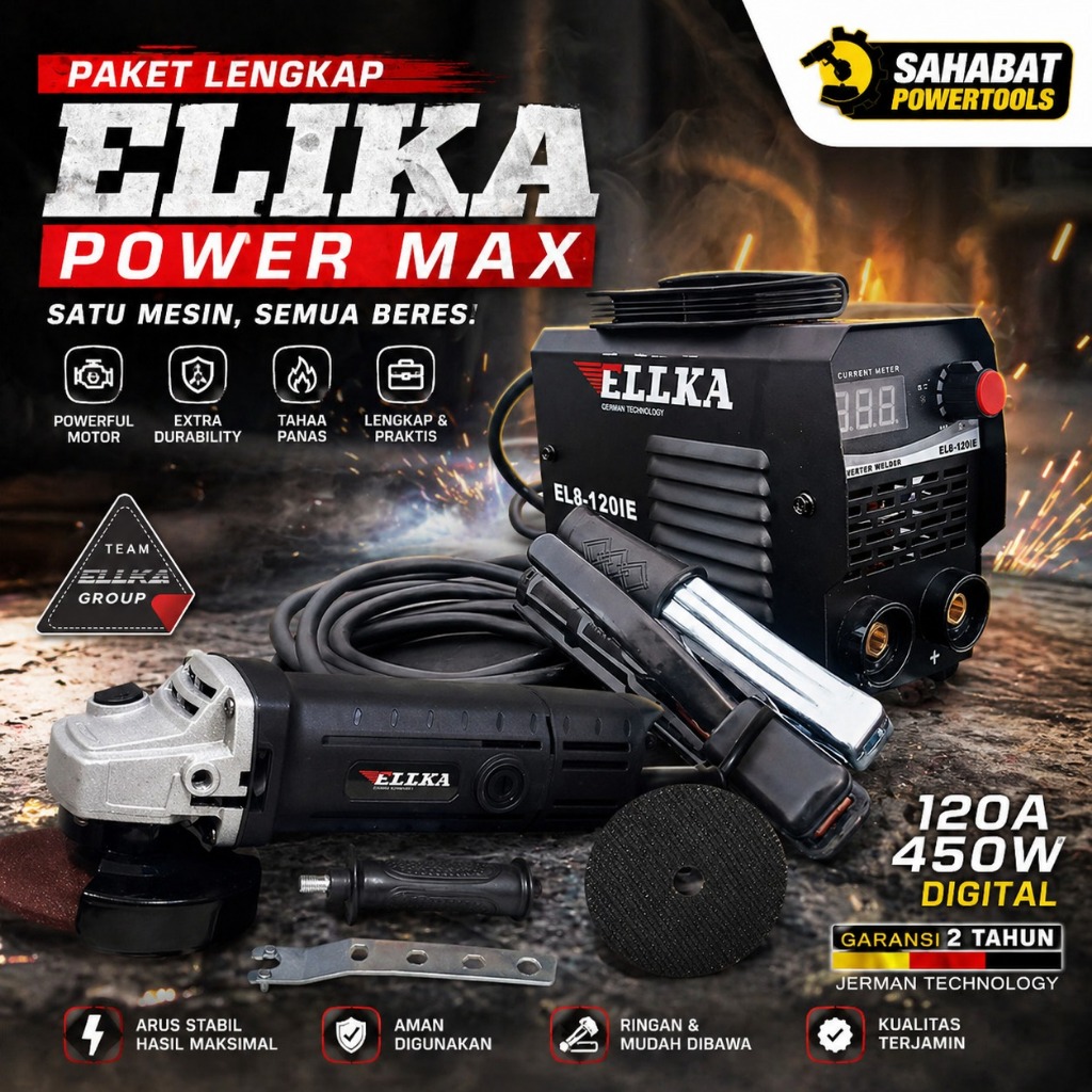 PAKET LAS 2 ITEM Mesin LAS 120A Trafo Las Listrik 450WATT YUKIDO +YUKIDO MESIN GERINDA TANGAN 4inch