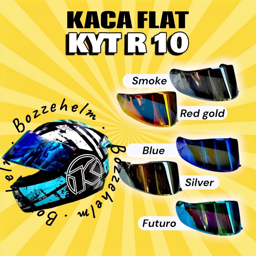 BOZZEHELM Kaca Flat Visor Iridium Helm KYT R10