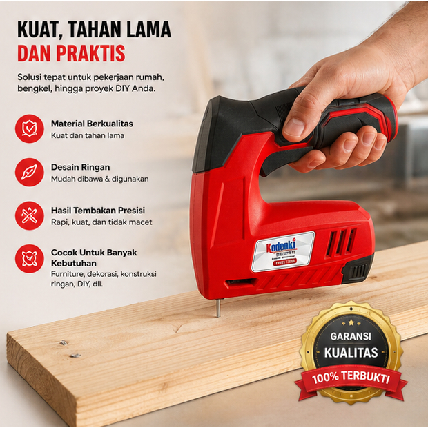 KODENKI Cordless Staples Gun 2 in 1 | Stapler Tembak Jok Kursi