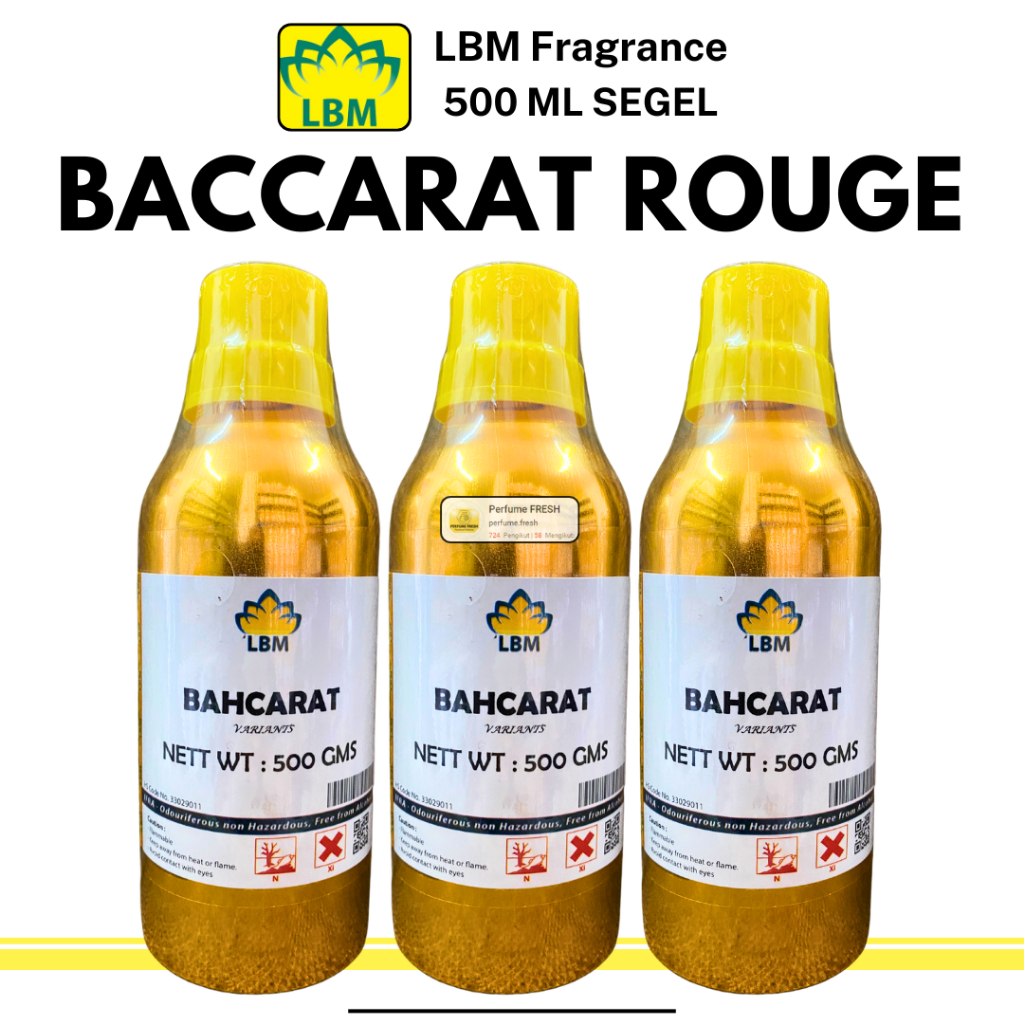 Bibit Parfum BAHCARAT ( 500 ML SEGEL Alumunium ) LBM Fragrance - Biang Minyak Wangi Tahan Lama - Bib