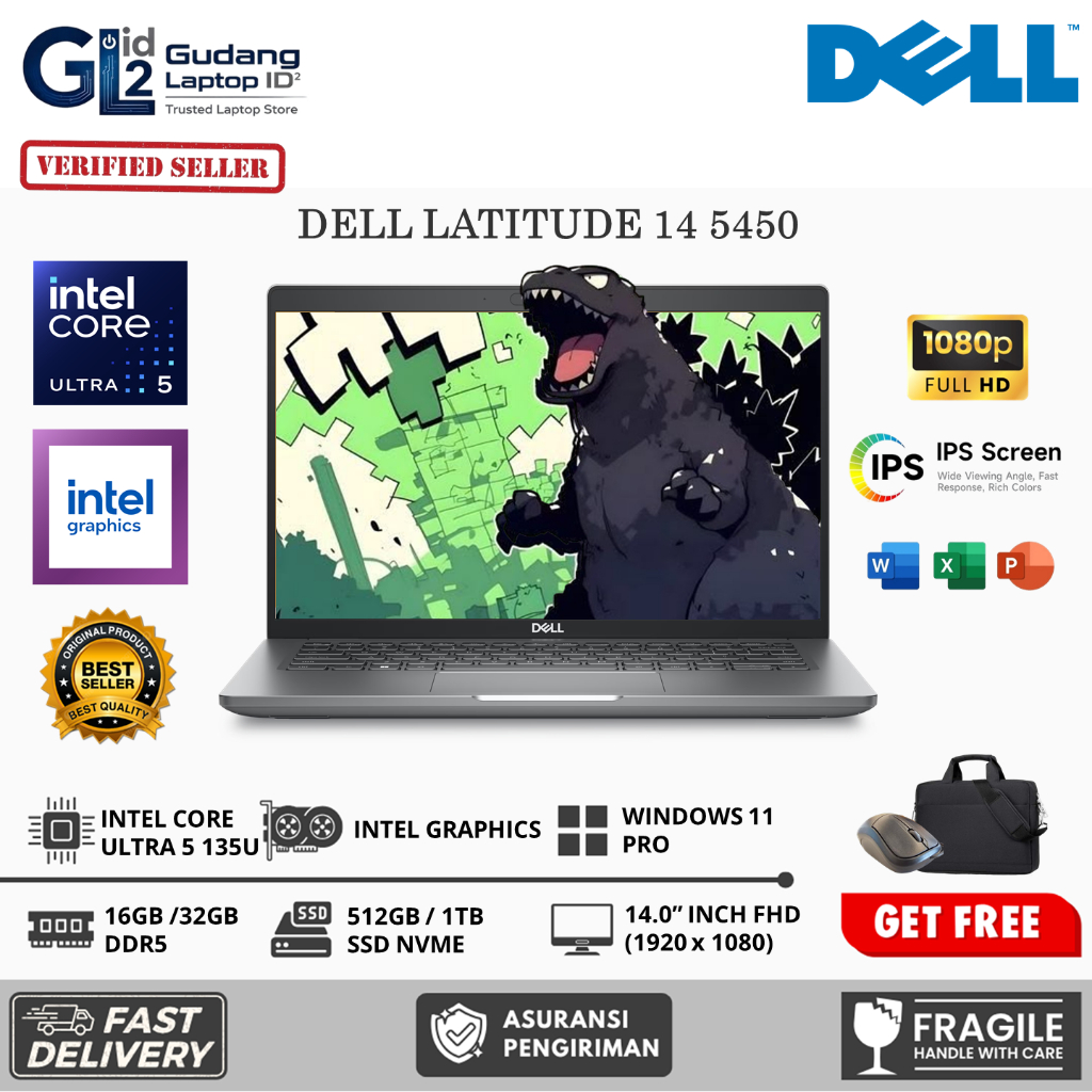 Dell Latitude 14 5450 Intel Ultra 5 135U 32GB 1TB SSD 14.0 FHD IPS Windows 11 Pro Original