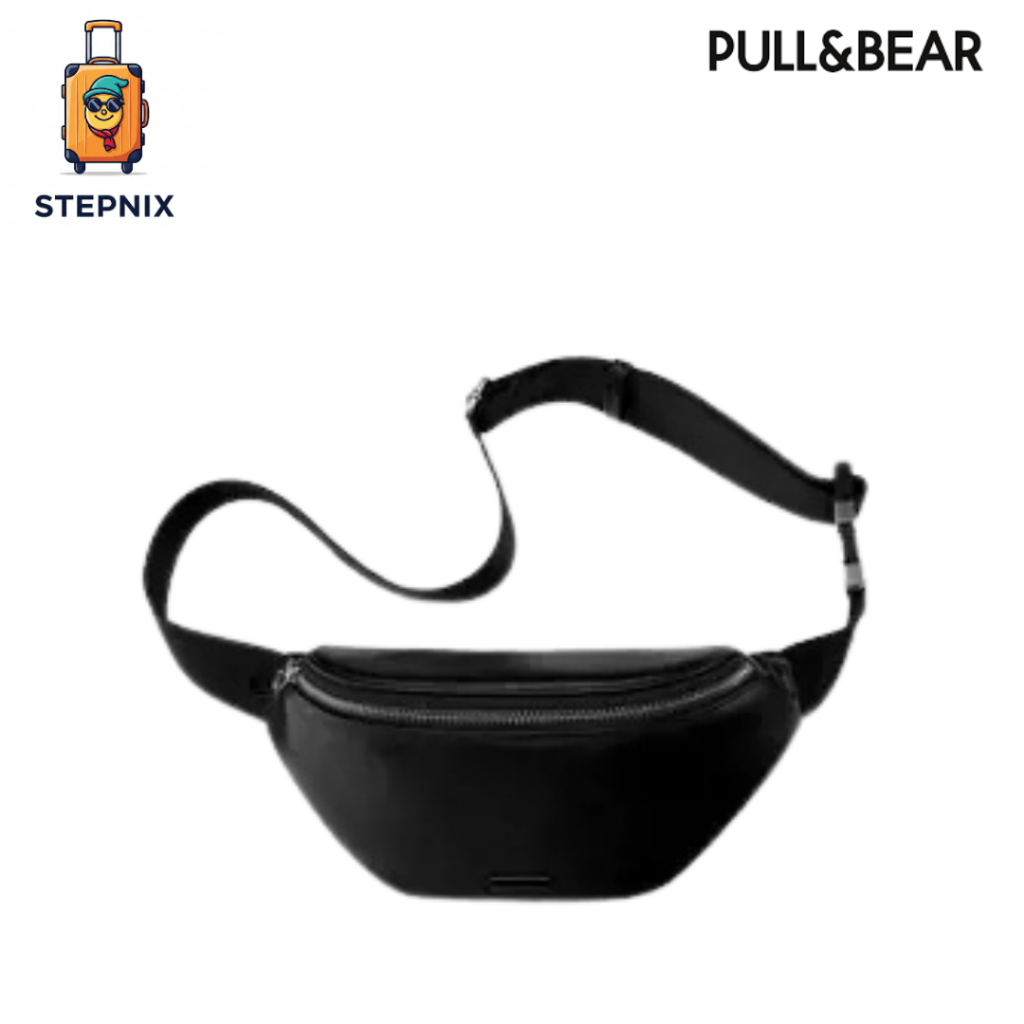 Pull&Bear Waist Bag Black Original - Tas Pinggang Pria Wanita - Bum Bag Pull and Bear - Tas Selempan