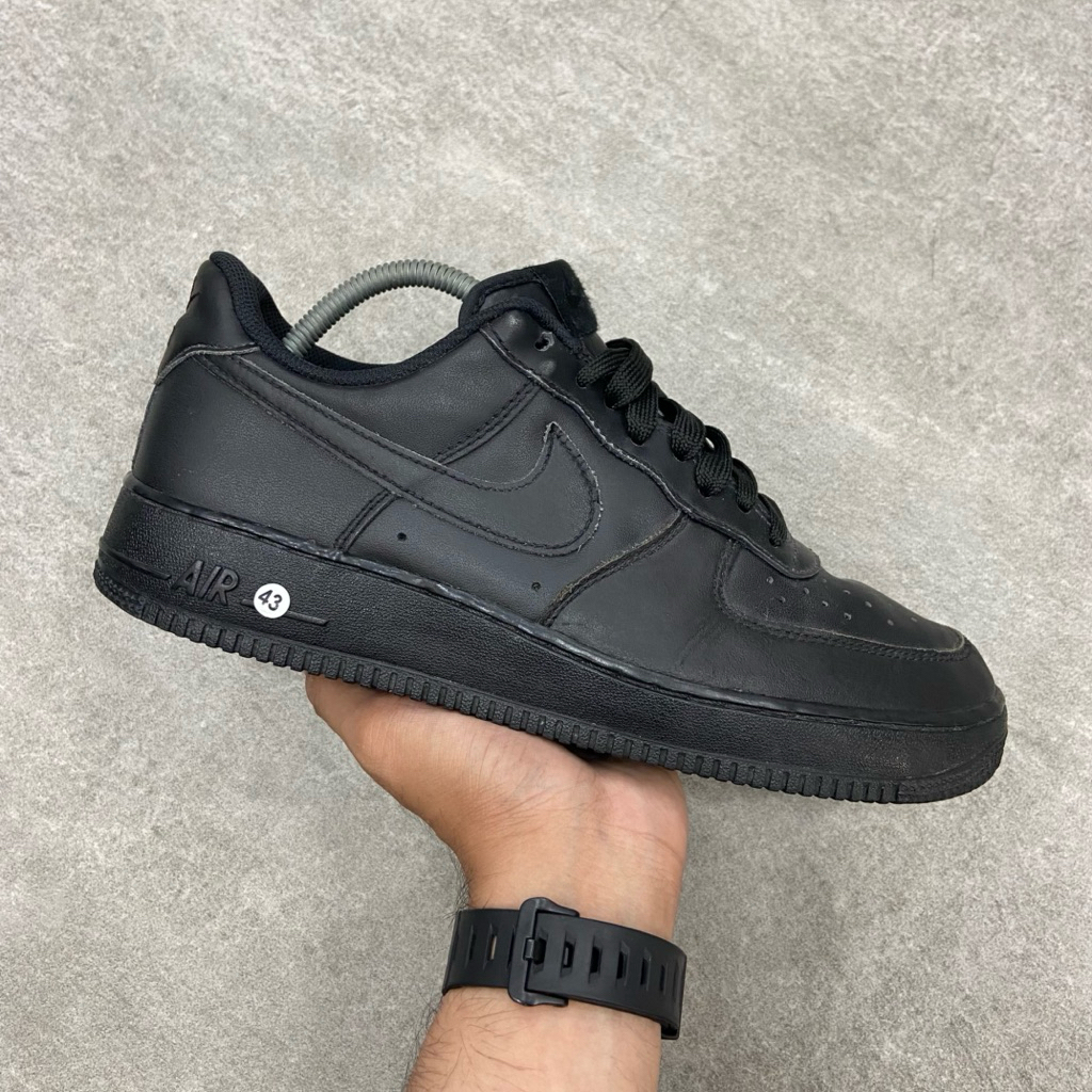 [Size 43] Nike Air Force 1 AF 1 Black Full Black Triple Black (316122-001) Second Kondisi Mulus Nomi