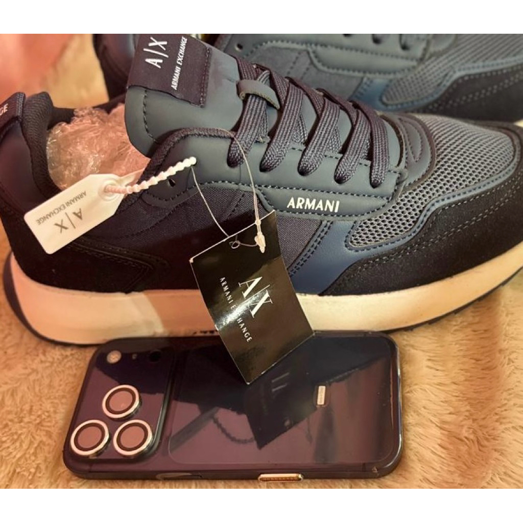 sepatu armani exchange blue size 42 new