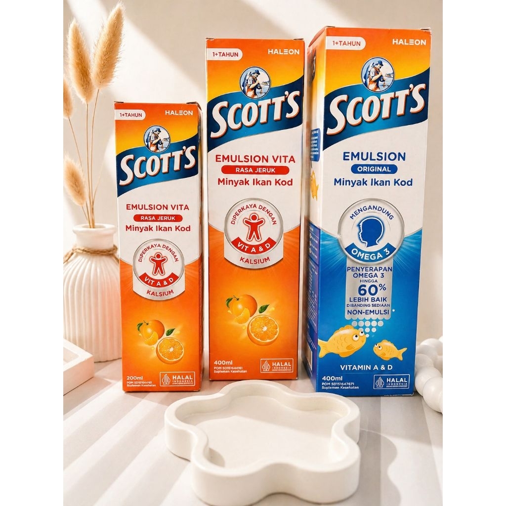 Scotts Emulsion Vita Minyak Ikan 400ml - Suplemen Anak untuk Kesehatan Tubuh dan Pertumbuhan