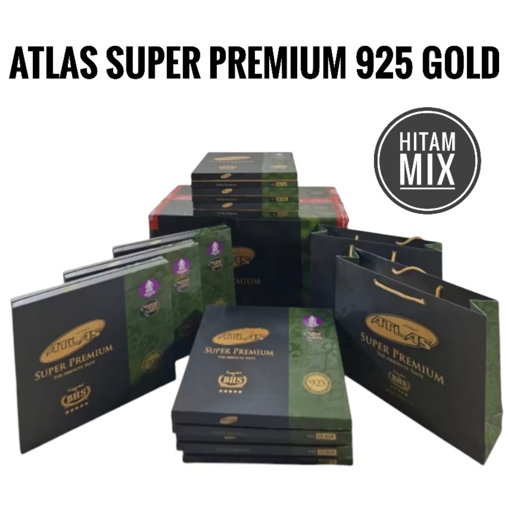 Sarung Atlas gold Super Premium 925 mix Hitam Ecer Grosir