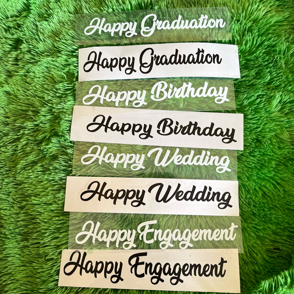 sticker buket (tidak custom ) stiker happy graduation/ happy birthday
