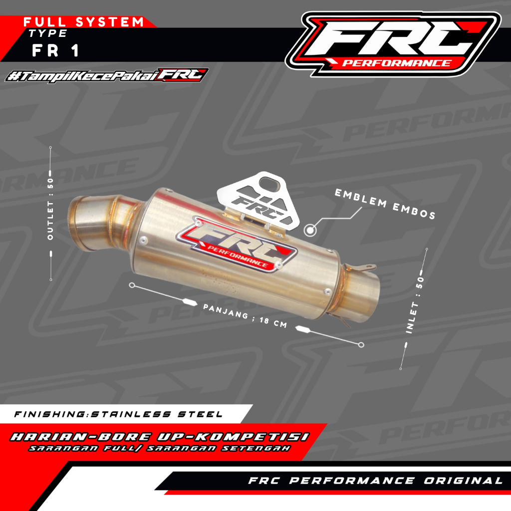 Silincer Knalpot Selenser Only / Silincer FRC Performance Type: FR1 - Original By FRC Performance