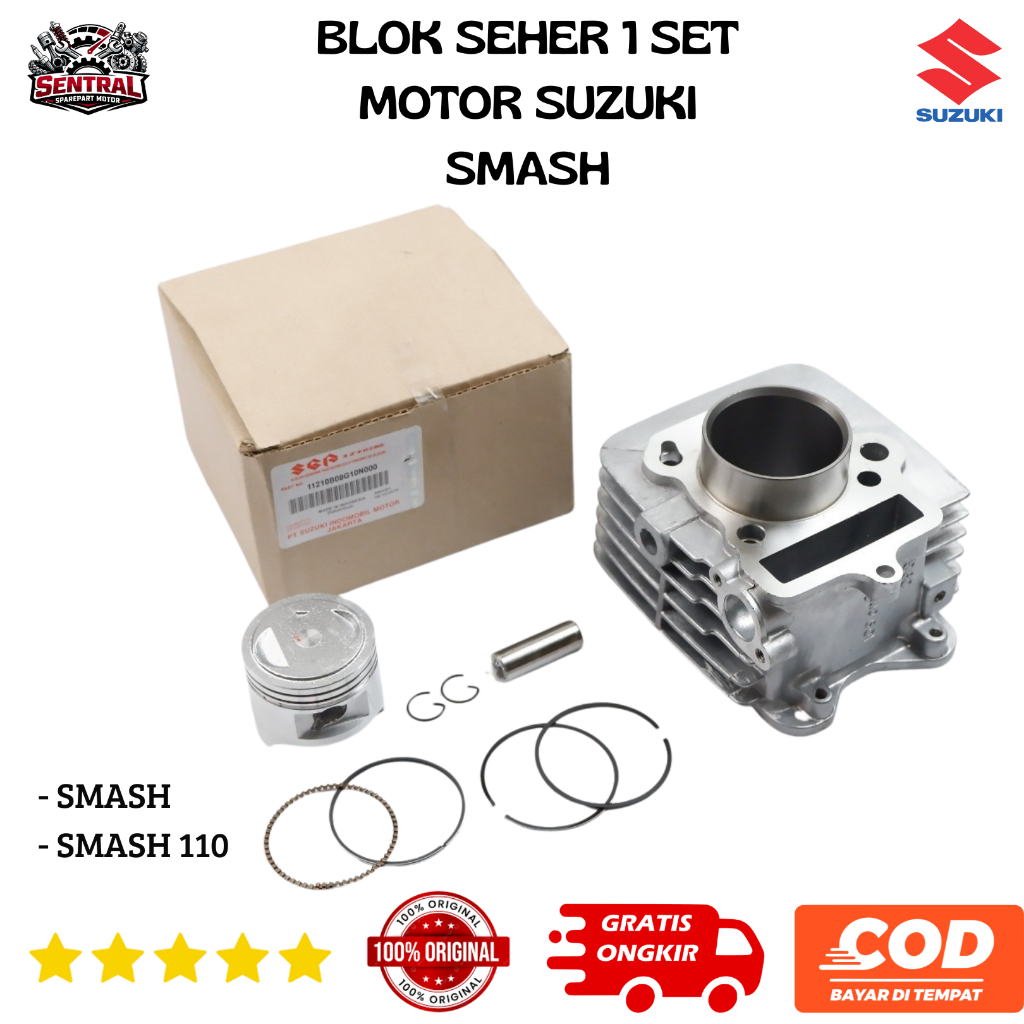 ori Blok Seher Mesin 1 Set Motor Smash 110 Sentral Sparepart Motor