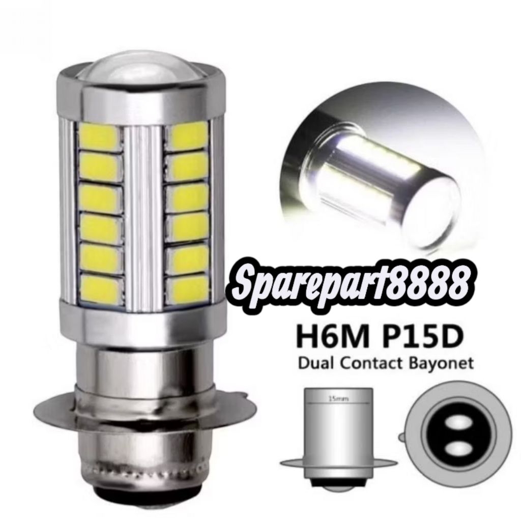 Lampu Depan LED 33Mata H6 Buat Motor Bebek Motorcycle  Dan Matic Universal
