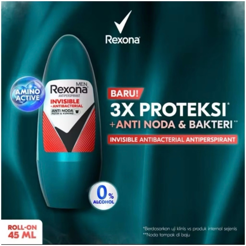 Rexona Men Deodorant Invisible Anti Bacterial 45 ml