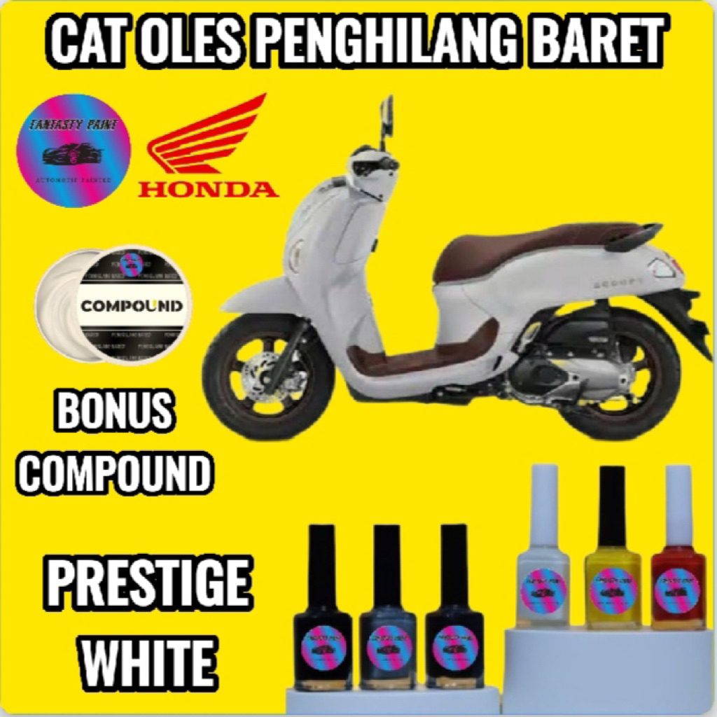 CAT OLES PENGHILANG BARET MOTOR HONDA SCOPY SCOOPY GEN 6 2026 NEW WARNA PRESTIGE WHITE PUTIH DOFF BO