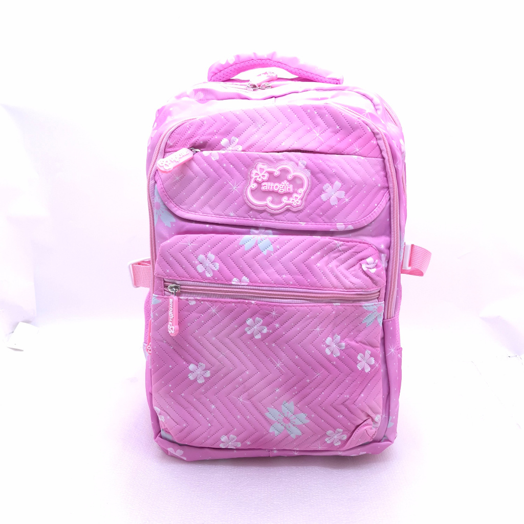 Tas Sekolah Silver Girl MURAH / Tas Laptop Silver Girl Motif Zipper / Ransel Laptop SilverGirl BARU 