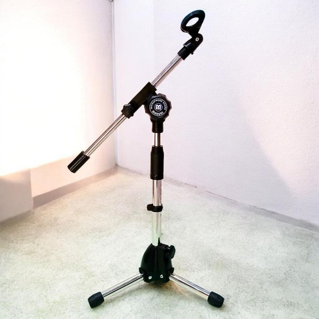 Stand Mic Stainless Pendek