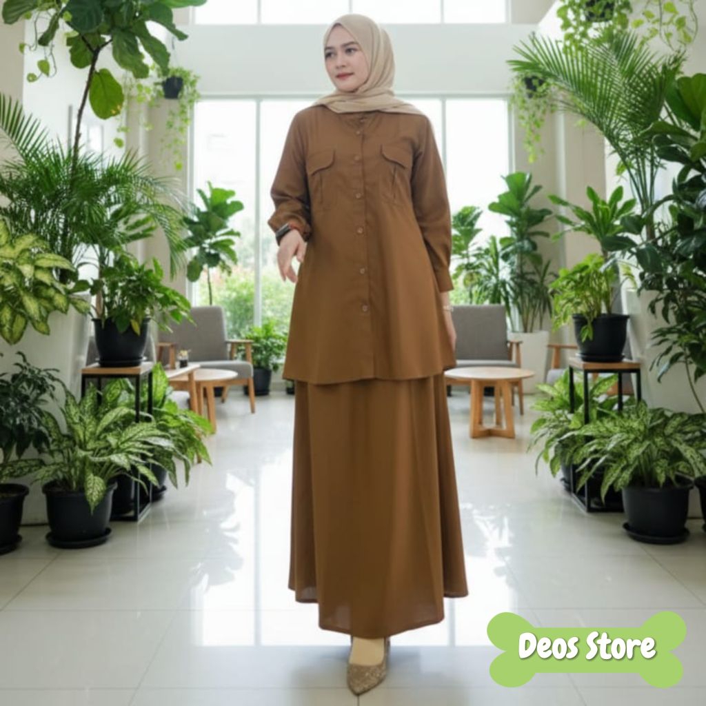 Baju PEMDA Wanita PNS Terbaru Model Setelan Saku Dada / Set Rok ASN Kantong Depan Terlaris