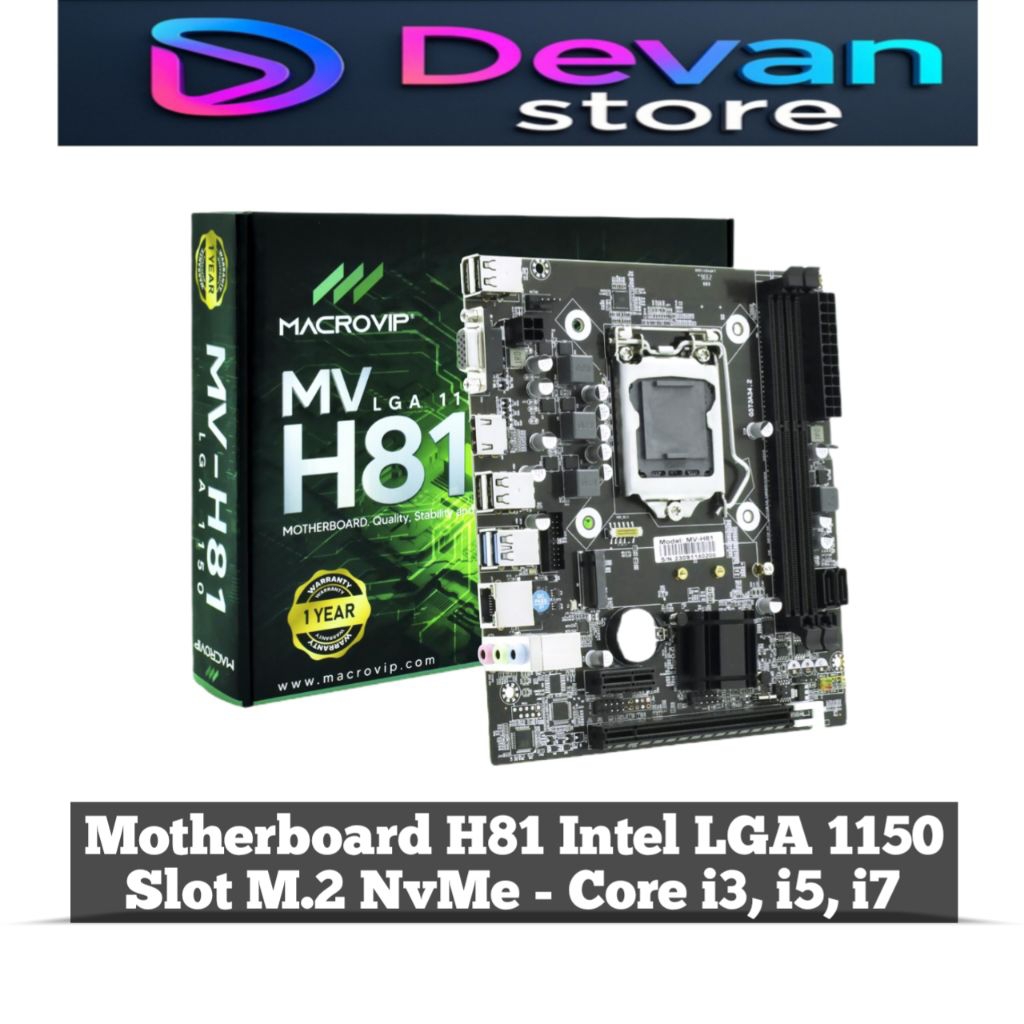 Motherboard H81 M.2 NVMe LGA 1150 DDR3 Proc Gen 4