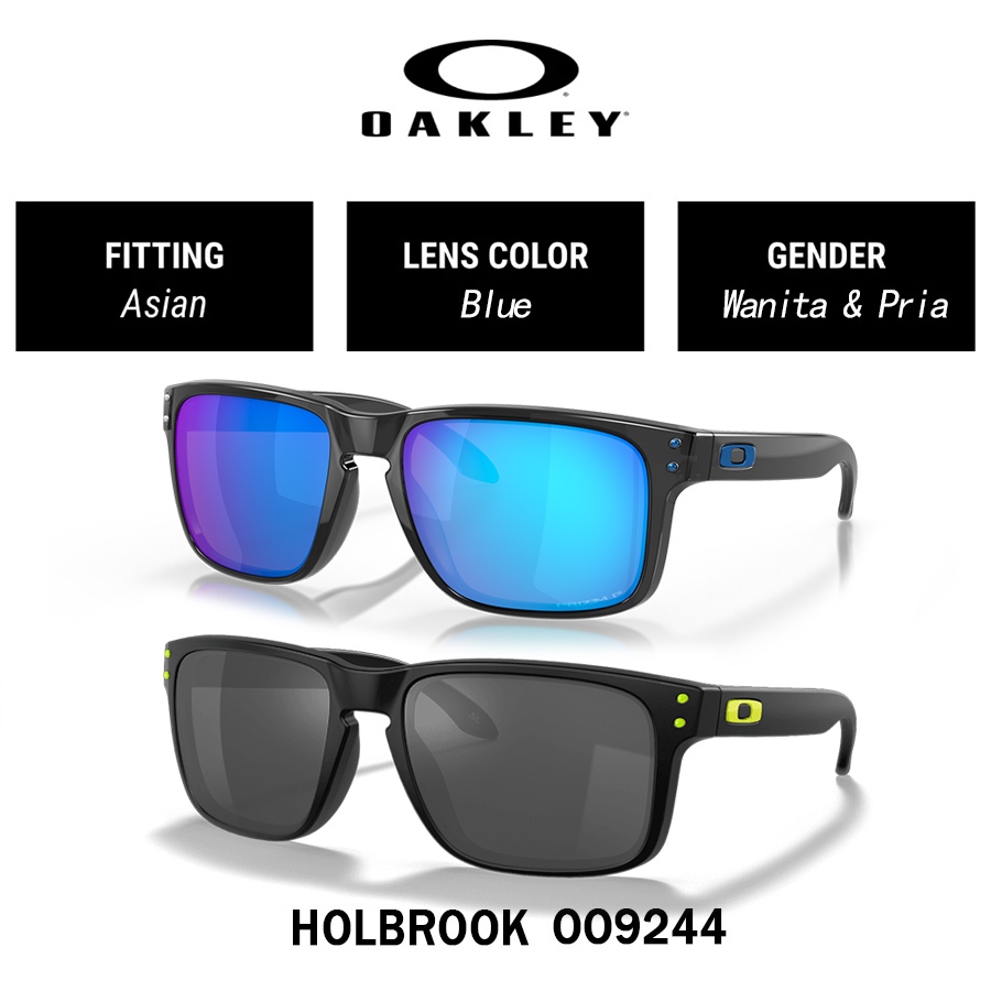 100% Original Kacamata Hitam Oakley Sunglasses HOLBROOK OO9102 Polished Black Wanita Pria OO9244