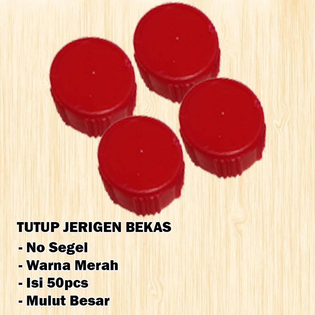 Tutup Jerigen 5 Liter Bekas Warna Merah No Segel (100pcs)
