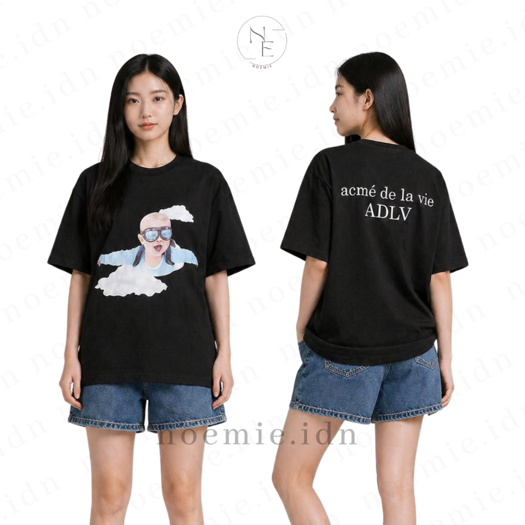 ADLV BABY FACE SKYDIVING T-SHIRT BLACK