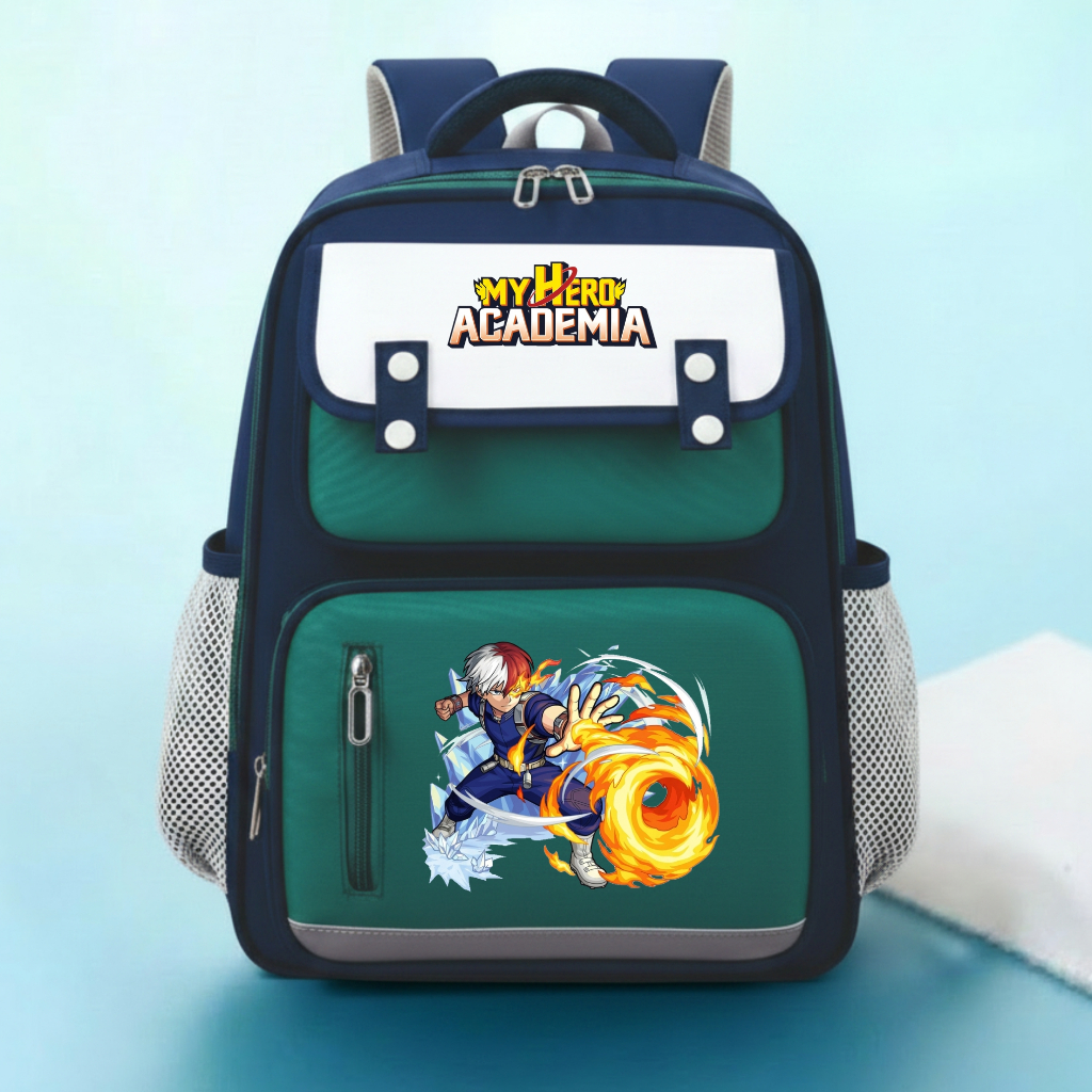 CATENZO - Tas Ransel Sekolah Anak Cowok SD Hero Academia Shoto Todoroki Desain Sporty Backpack Anak 