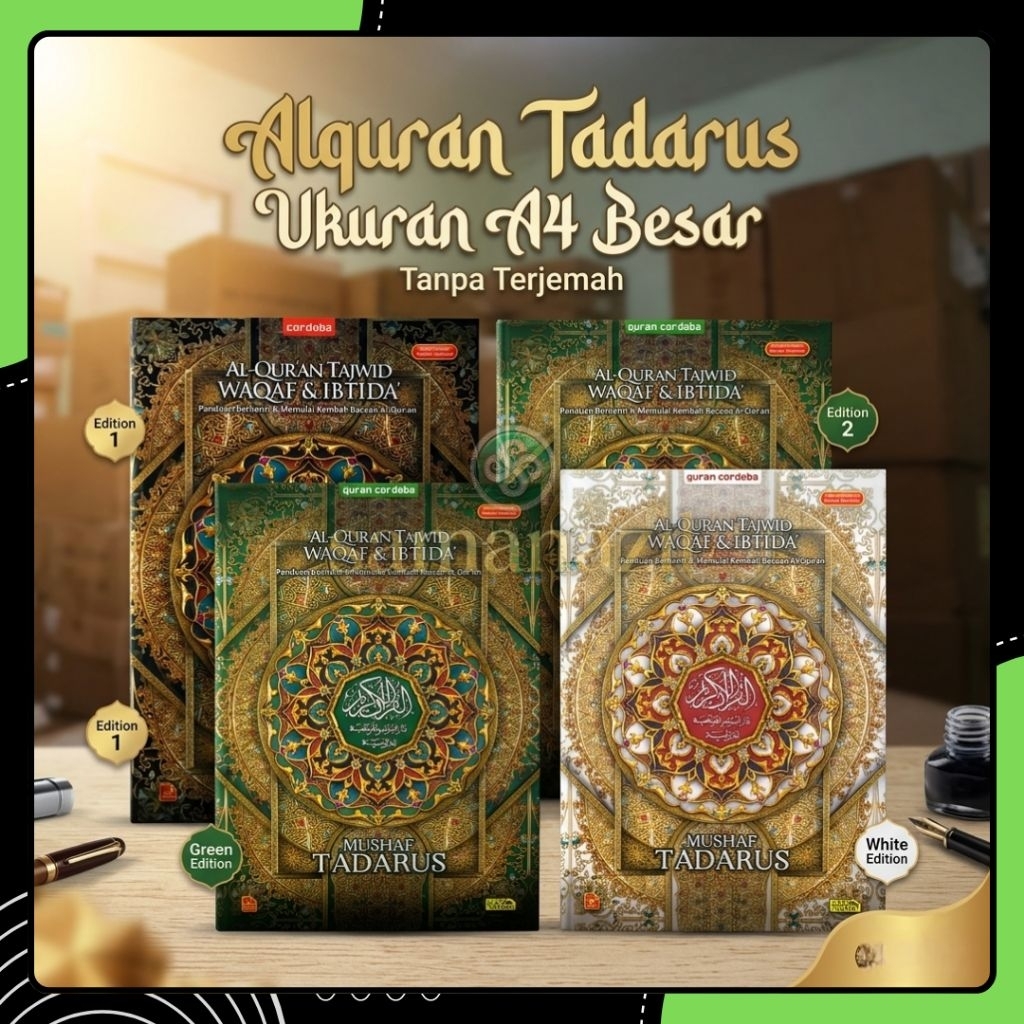 ALQURAN TADARUS CORDOBA TANPA TERJEMAH | Ukuran A4 (Besar)