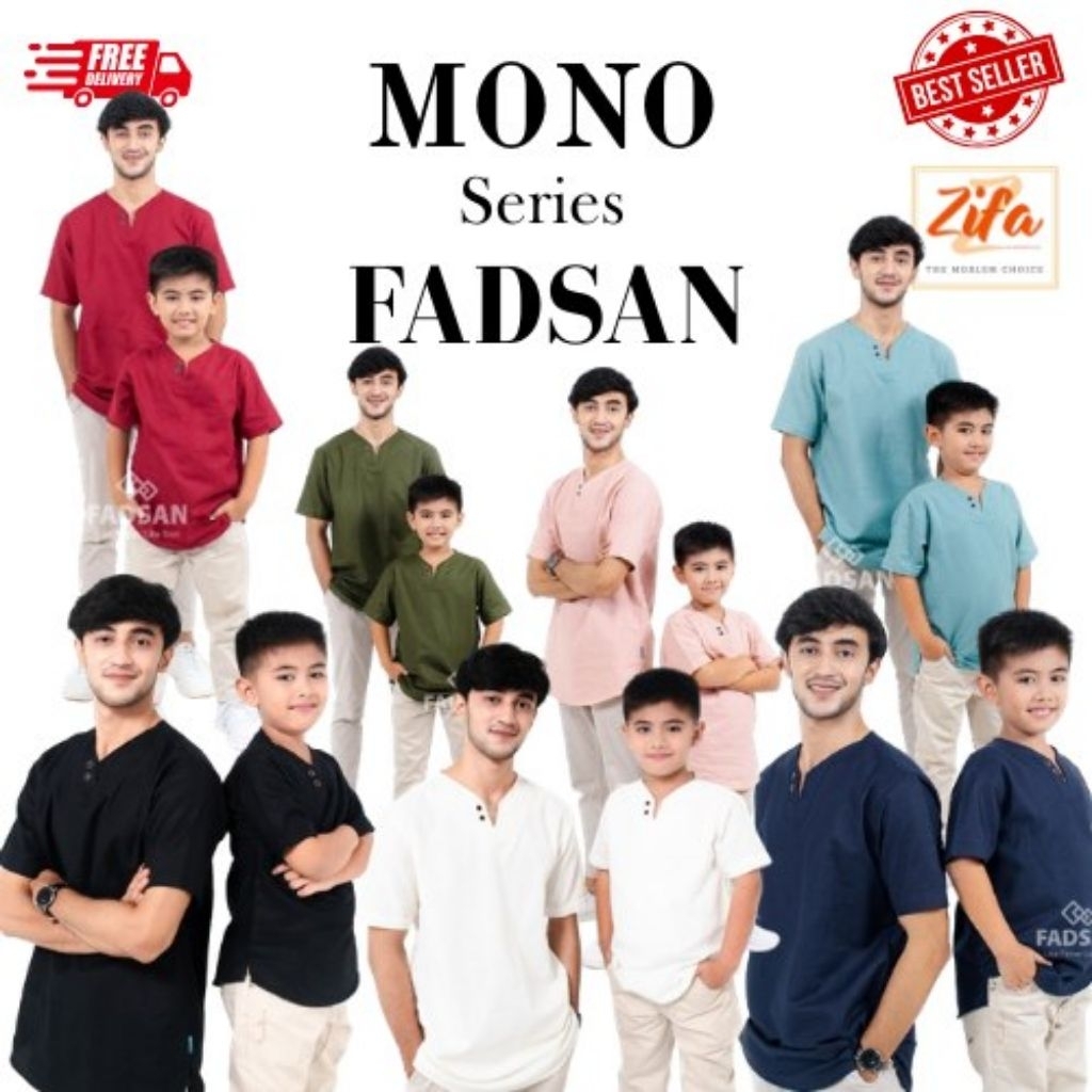 KOKO MONO SERIES BY FADSAN BAJU KOKO LENGAN PENDAK KURTA PASKISTAN COUPLE BY FADSAN
