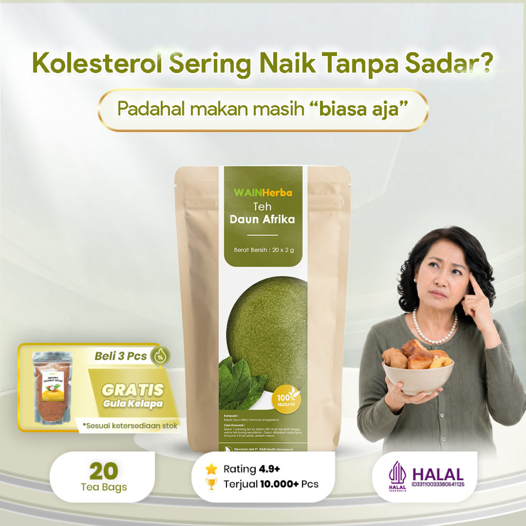 Teh Celup Daun Afrika Wainherba | Herbal untuk Jaga Kolesterol