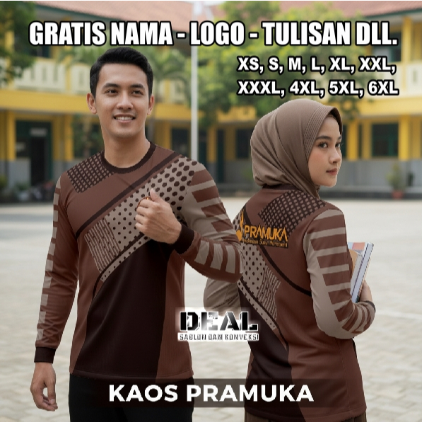 jersey pramuka kaos pramuka printing custom gratis nama logo tulisan dll