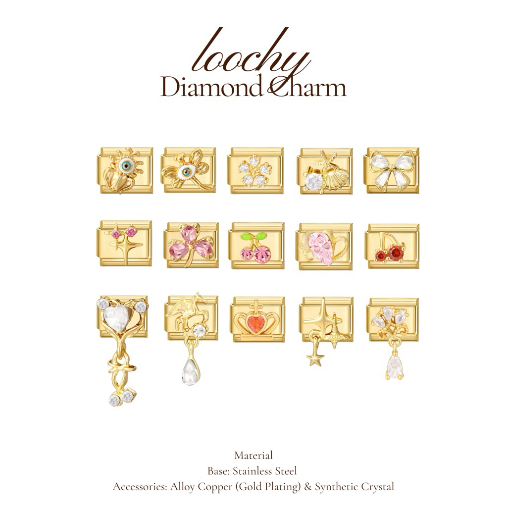 Italian Bracelet I GOLD Diamond Charm