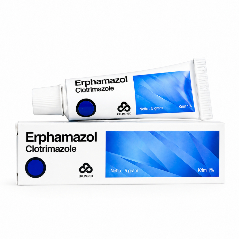 Erphamazol Cream 5gr Erlimpex - Salep Jamur Kulit / Krim Gatal Jamur Kulit