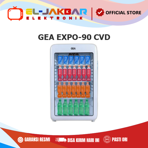GEA EXPO-90 CVD Showcase Mini Display Chiller 95 Liter Portable Showcase Kulkas Minuman 1 Pintu EXPO
