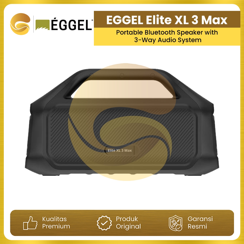 EGGEL Elite XL 3 Max Portable Bluetooth Speaker with 3-Way Audio System
