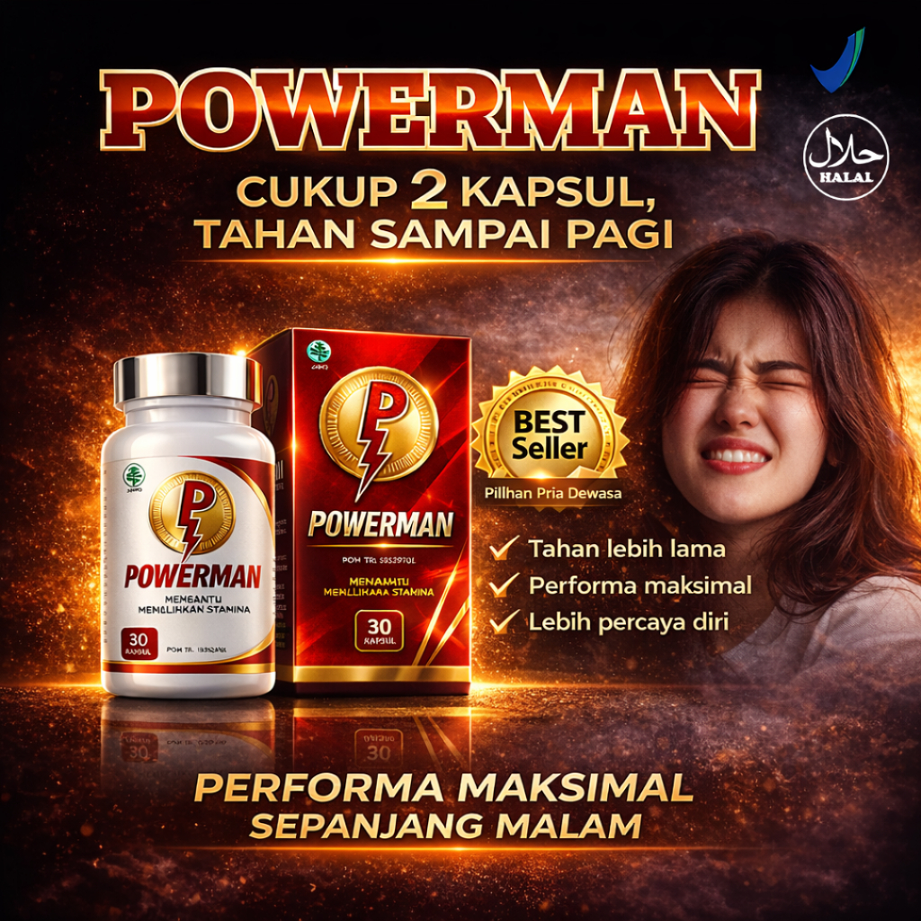 TOP 1 TERLARIS Powerman ObatKuat Herbal Kapsul Tahan LamaPaling Ampuh Permanen Cepat Original100%