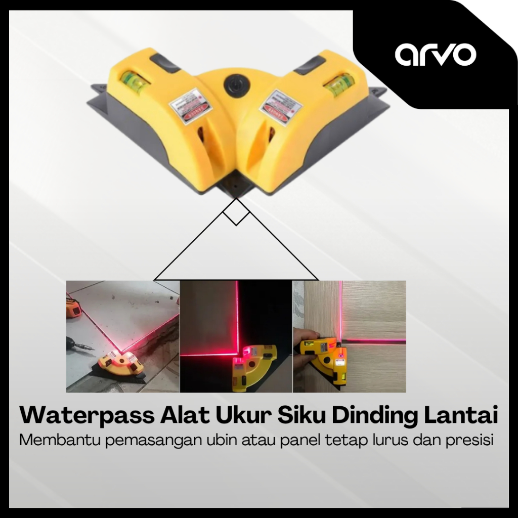 Alat Ukur Sudut Siku Dinding Lantai Waterpass Laser Level 90 Derajat