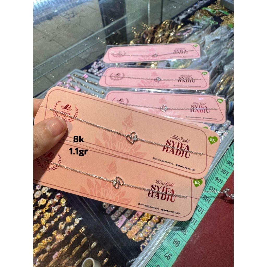 Gelang emas rantai serut lovee mas putih syifa hadju 8k