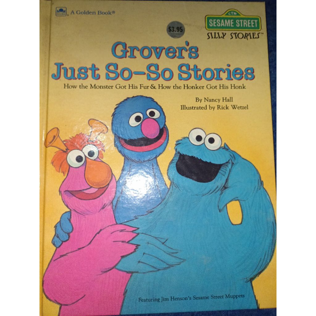 Buku grover just so so stories, seri sesame street silly stories, bahasa inggris hard cover kondisi 