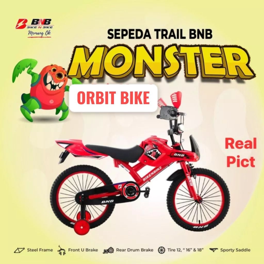 Sepeda Anak BMX 12 BNB TRAIL MONSTER SEPEDA ANAK LAKI LAKI