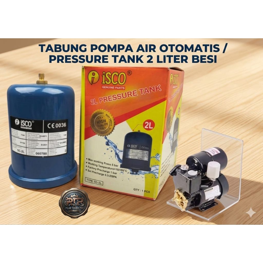 Isco Tabung Pompa Air Otomatis / Pressure Tank 2 Liter Besi