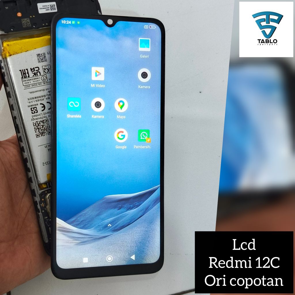Lcd plus Frame Redmi 12c ori copotan hp minus