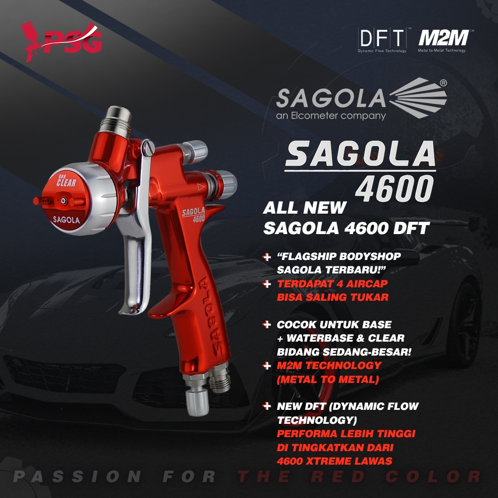 Sagola All New 4600 Spraygun - BASE Aircap (Gun+Cup)