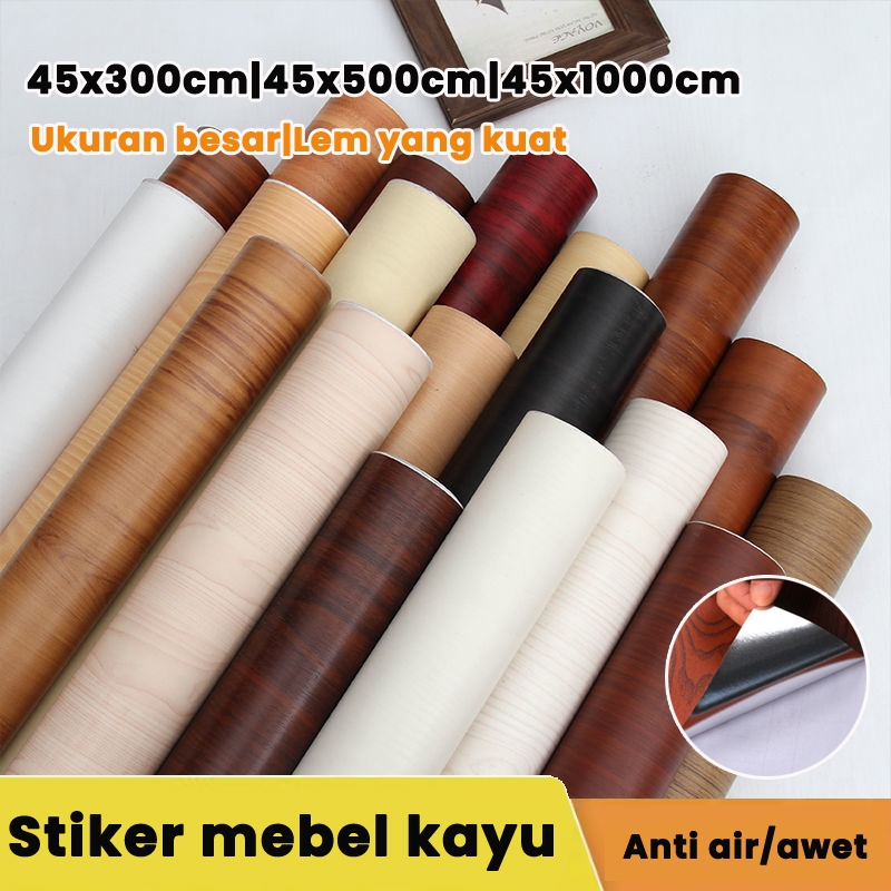 [ReXiao]  stiker kayu wallpaper motif kayu wallpaper lemari stiker pvc motif kayu