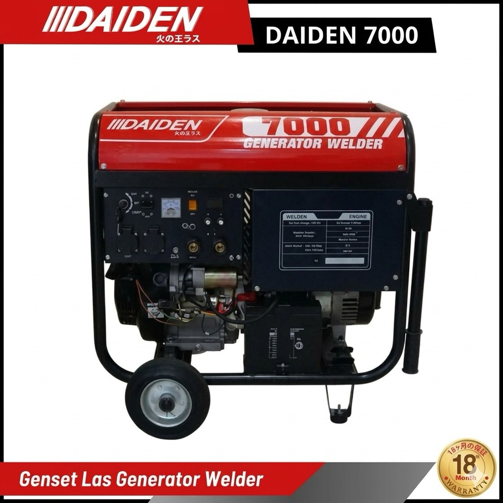 DAIDEN Generator Welder 7000 Mesin Las Genset 5000Watt Las Inverter Power Generator Welding Las 200A