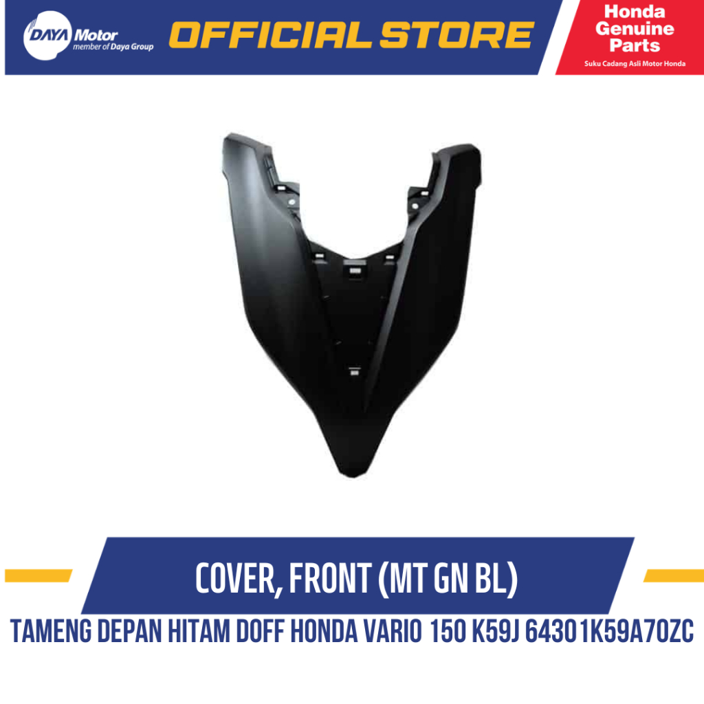 Tameng Depan Hitam Doff Honda Vario 150 K59J 64301K59A70ZC