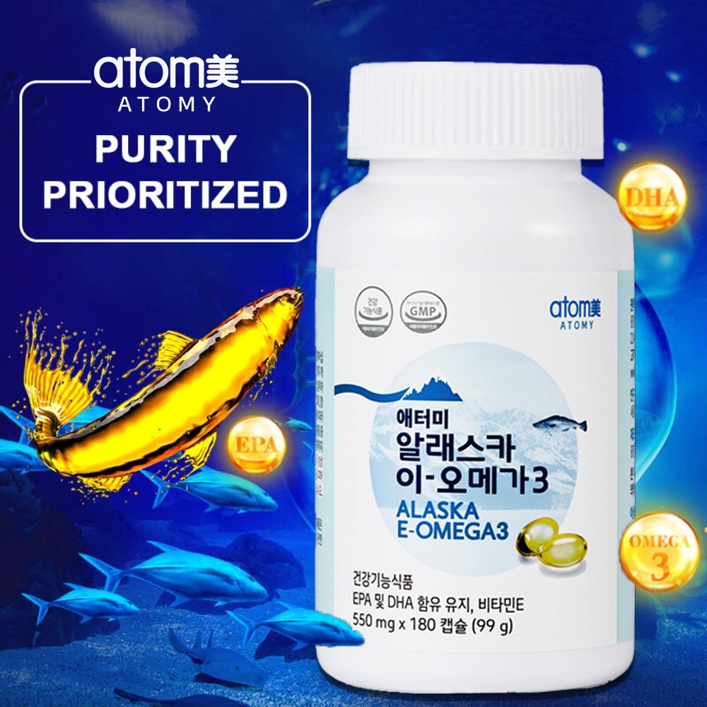 Atomy Alaska E-Omega 3 180 Capsules Fish Oil Vitamin E Supplement 100%Ori Korea